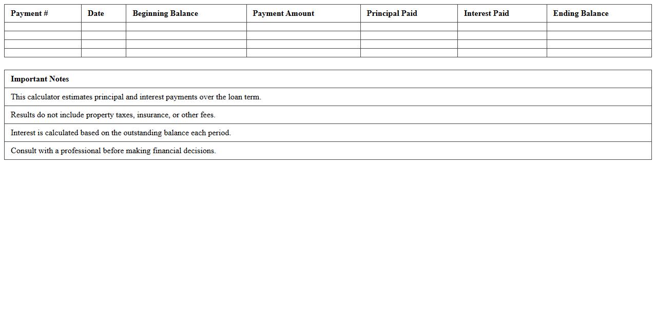 Residential Mortgage Amortization Calculator Template
