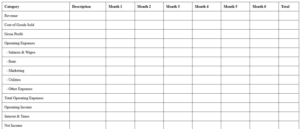 Startup Income Statement Excel Template