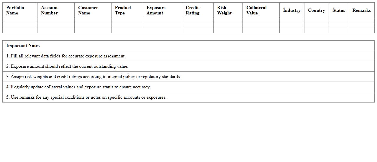 Banking Portfolio Exposure Analysis Excel Template