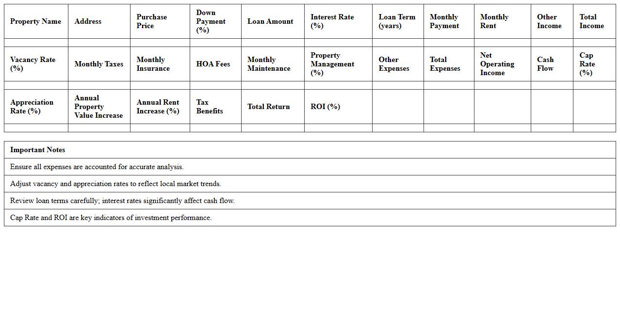Buy and Hold Investment Analysis Spreadsheet