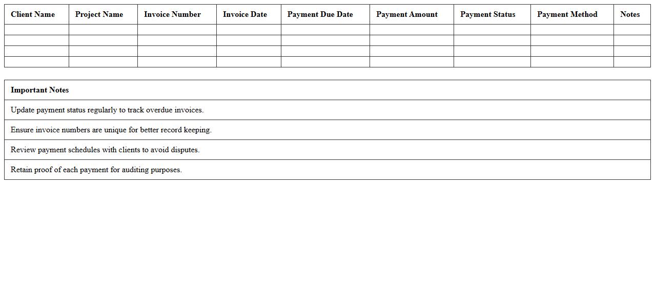 Client Payment Schedule Template