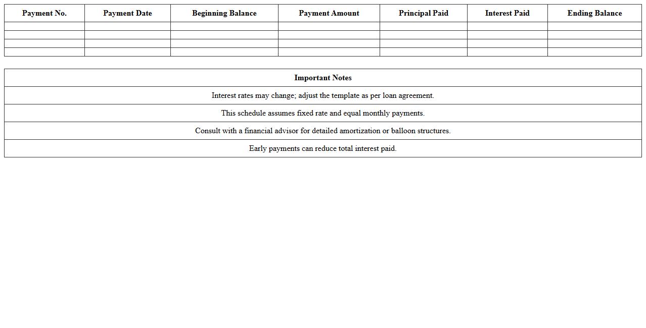 Commercial Mortgage Amortization Schedule Template