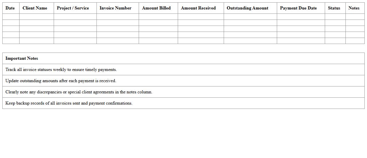 Consultant Revenue & Invoice Tracker Excel