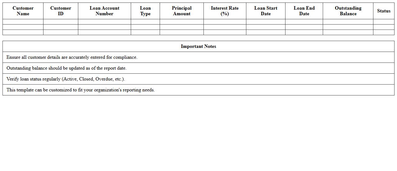 Customer Loan Summary Report Template