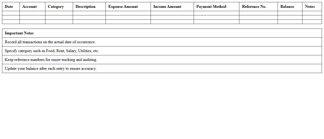Expense & Income Banking Transaction Log