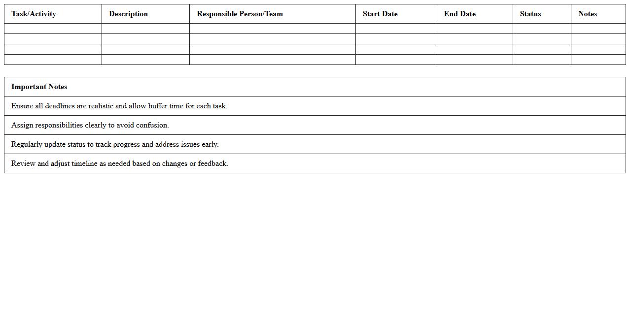 Fundraising Event Timeline & Schedule Planner