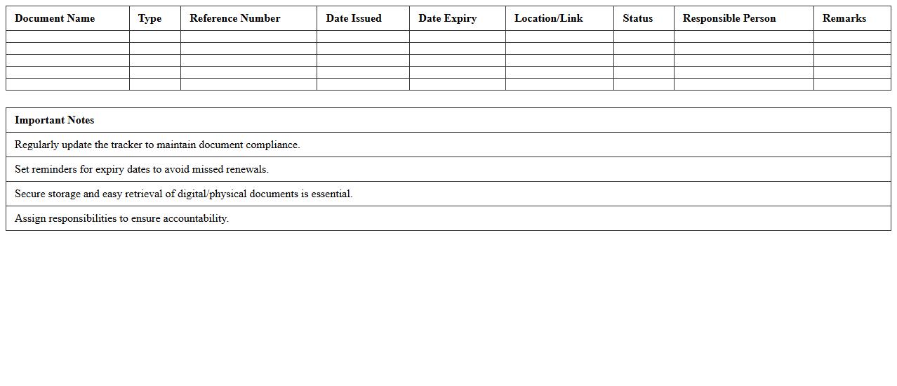 Legal Document Index Tracker Excel Template