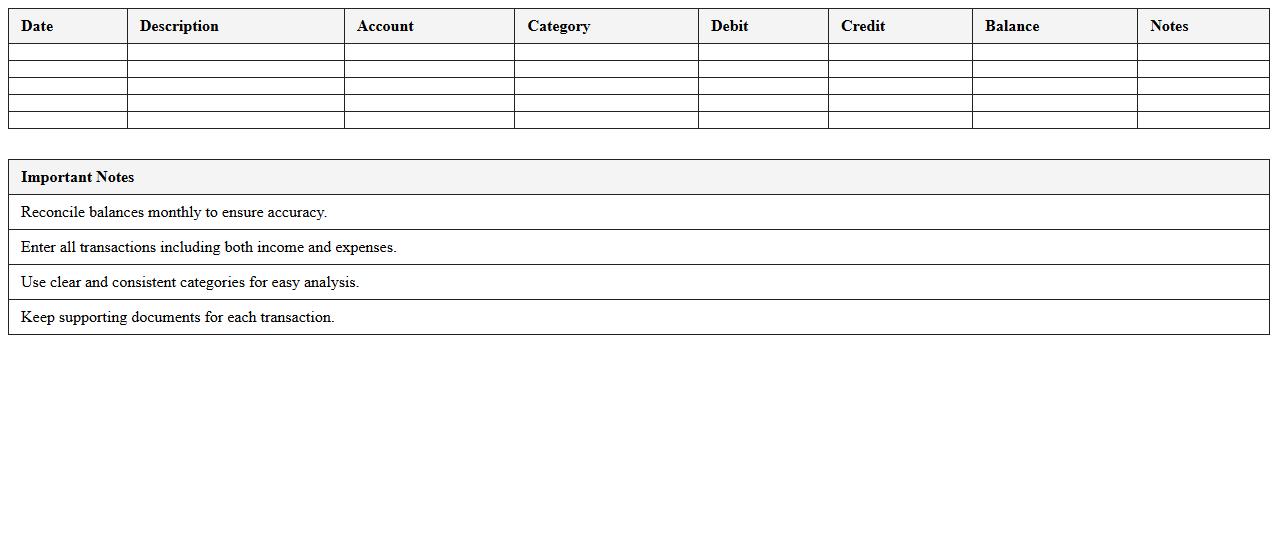 Monthly Account Balancing Spreadsheet