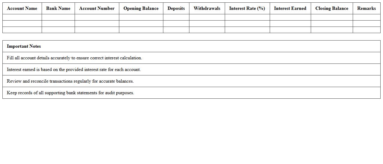 Multi-Account Interest Consolidation Sheet