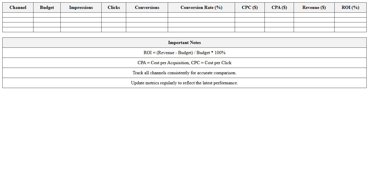 Multi-Channel Marketing ROI Dashboard