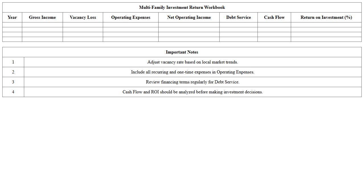 Multi-Family Investment Return Workbook