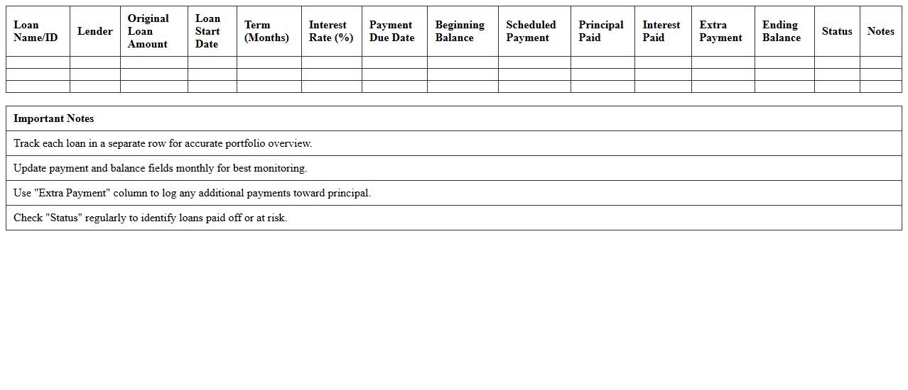 Multi-Loan Portfolio Amortization Tracker Excel