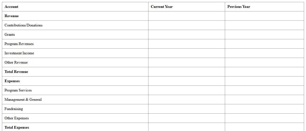 Nonprofit Annual Financial Statement Excel Template