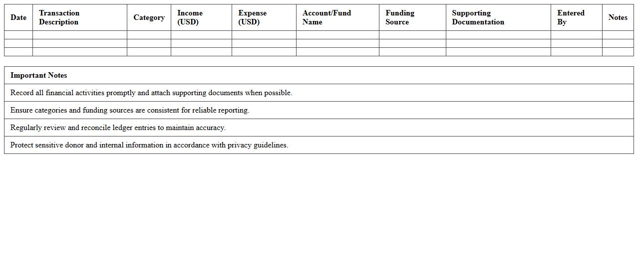 Nonprofit Financial Transparency Ledger Template