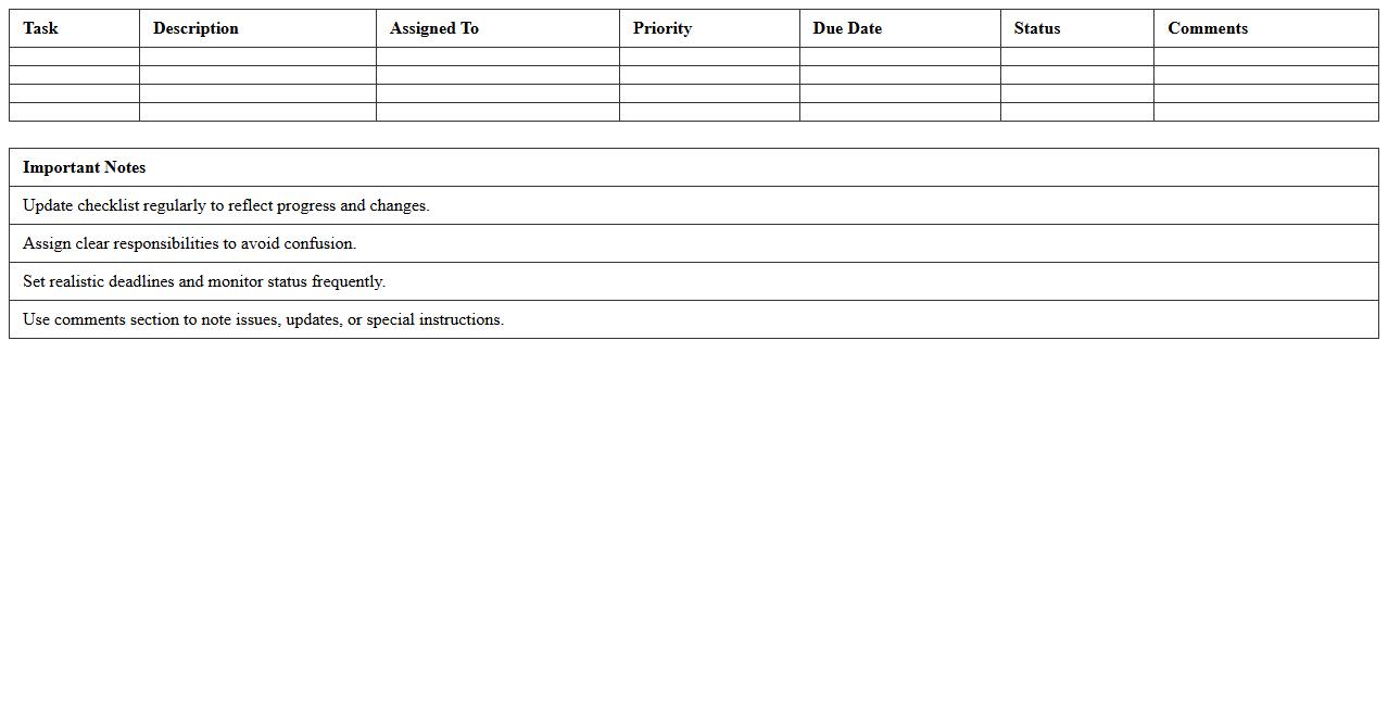 Pre-Event Checklist & Progress Tracker