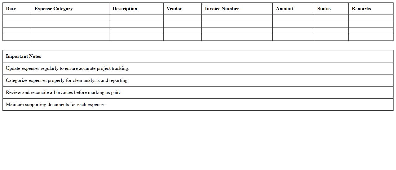 Project Expense Monitoring Excel Spreadsheet