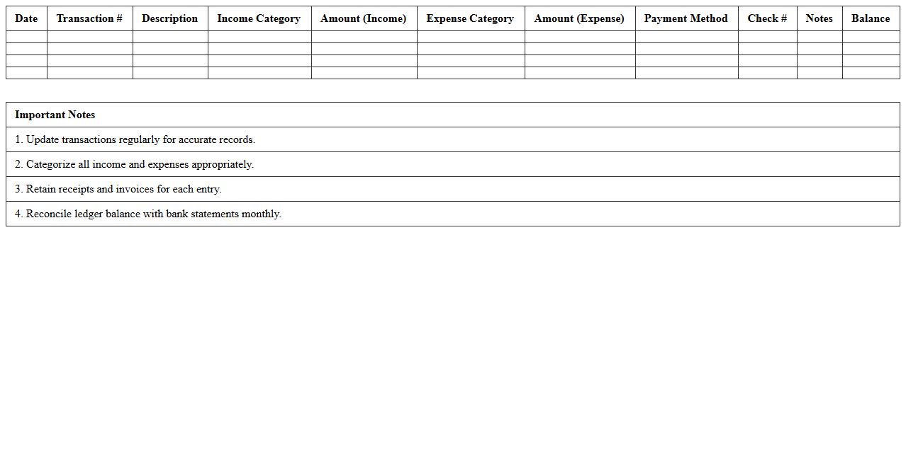 Condo Association Income and Expense Ledger Spreadsheet