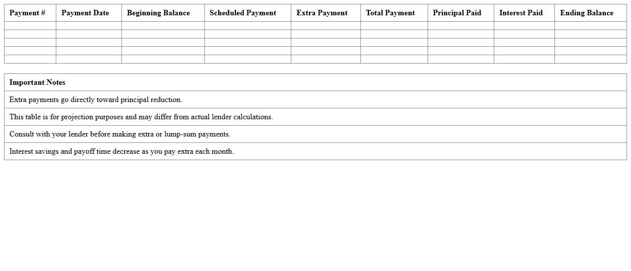 Early Mortgage Payoff Projection Excel Template