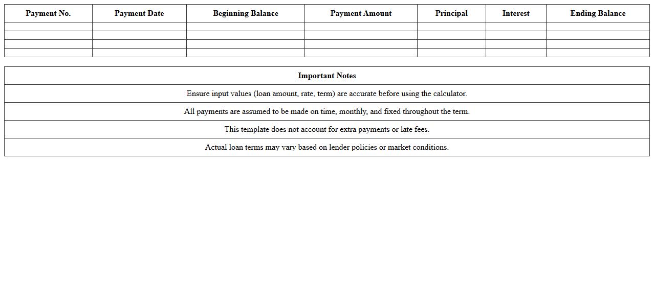 Fixed-Rate Loan Amortization Calculator Template