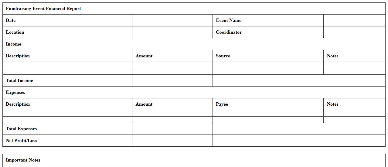 Fundraising Event Financial Report Template