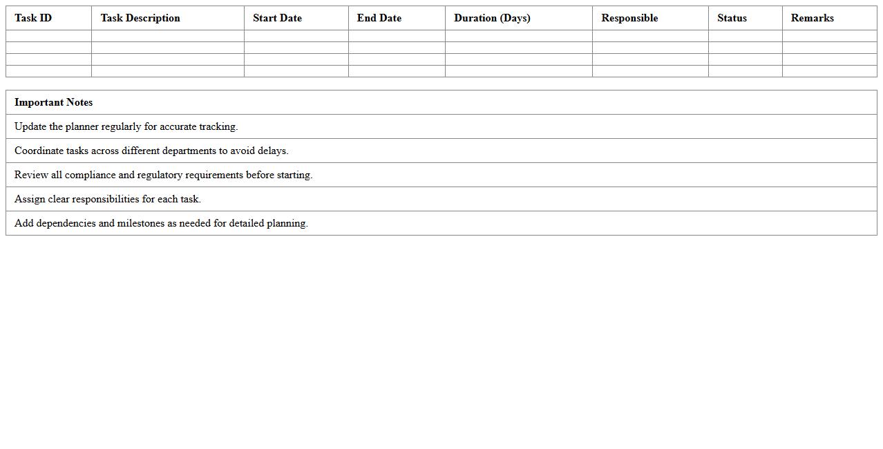 Hospital Construction Project Planner Excel