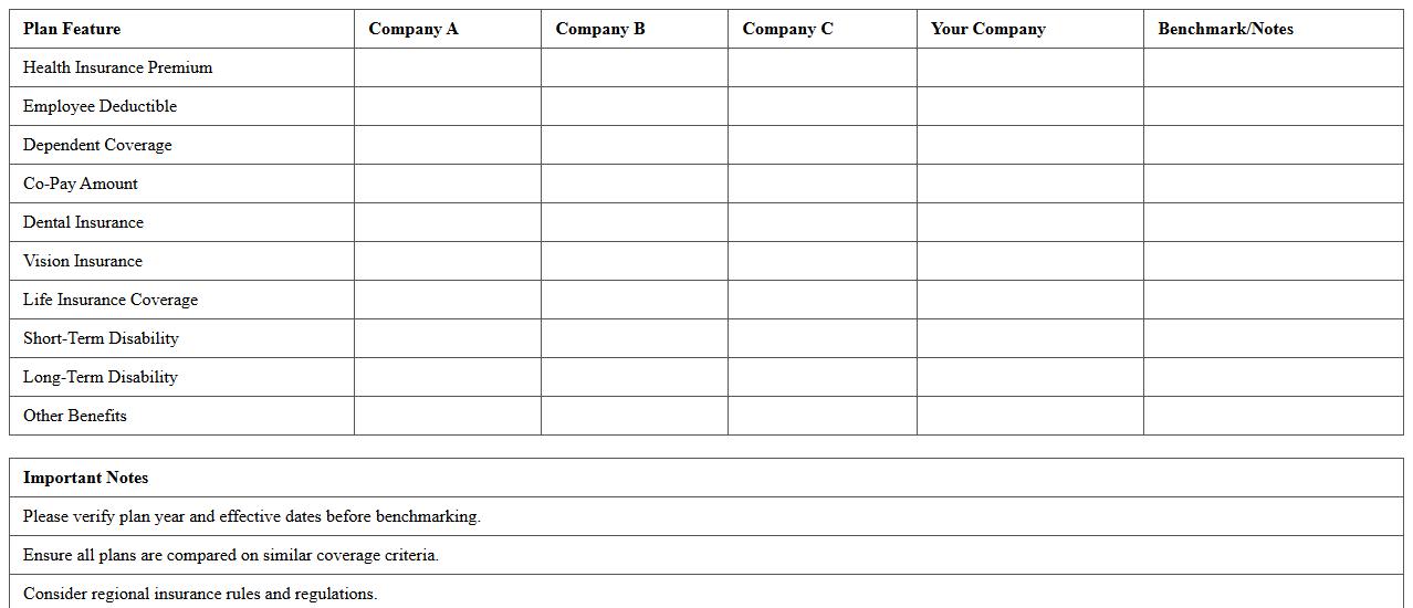 HR Insurance Plan Benchmarking Template