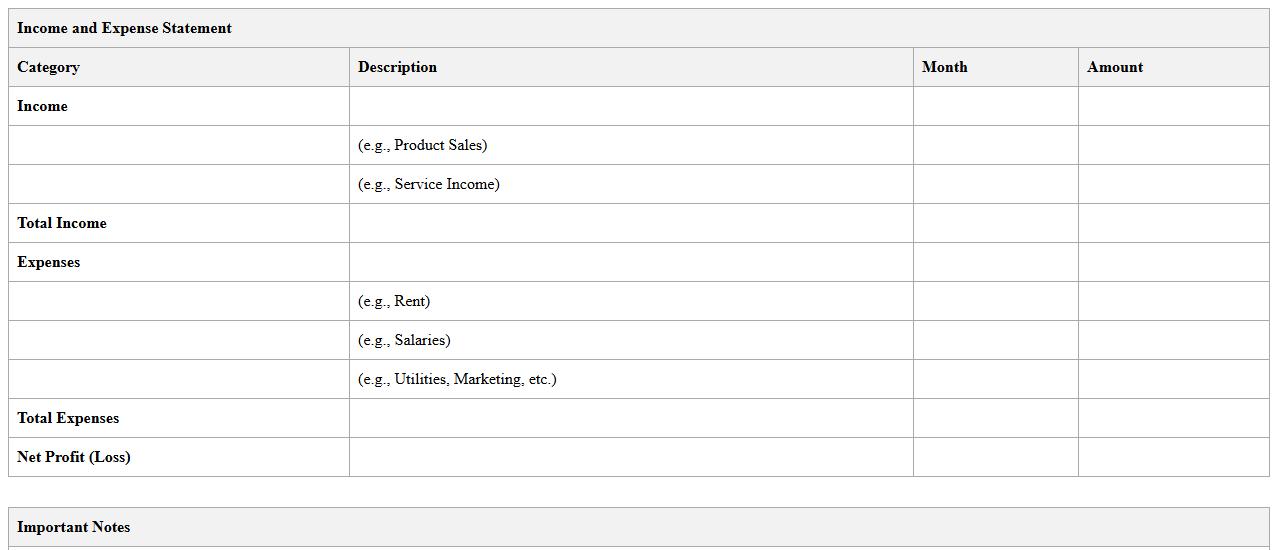 Income and Expense Statement Excel Template for SMEs