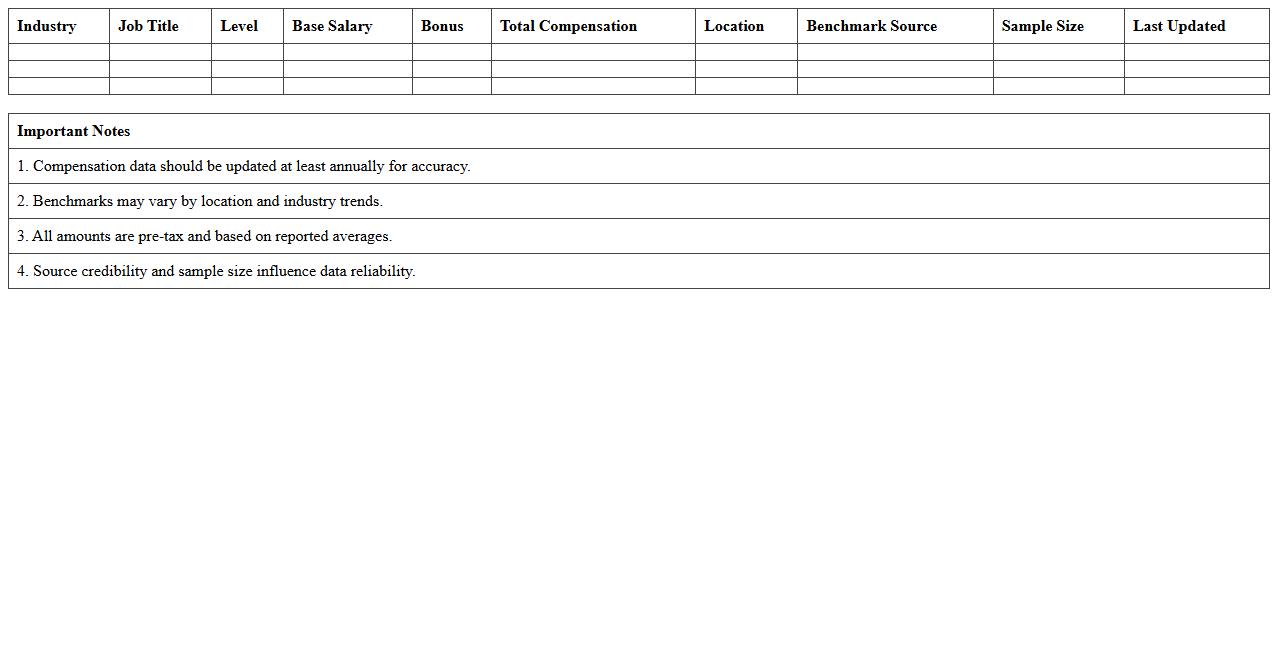 Industry Compensation Benchmark Dashboard