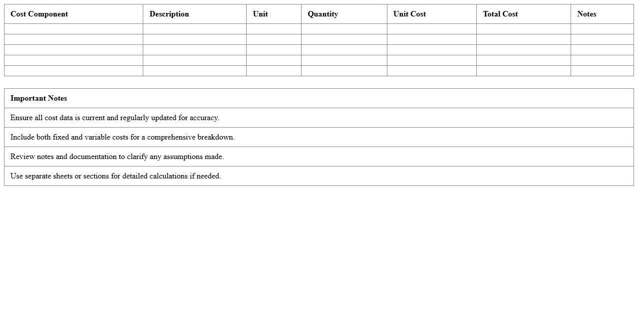 Last-Mile Delivery Cost Breakdown Excel Template