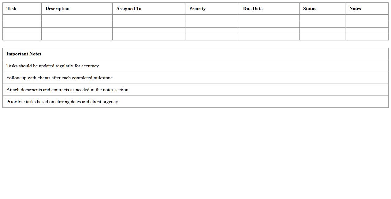Real Estate Agent Task Checklist Excel