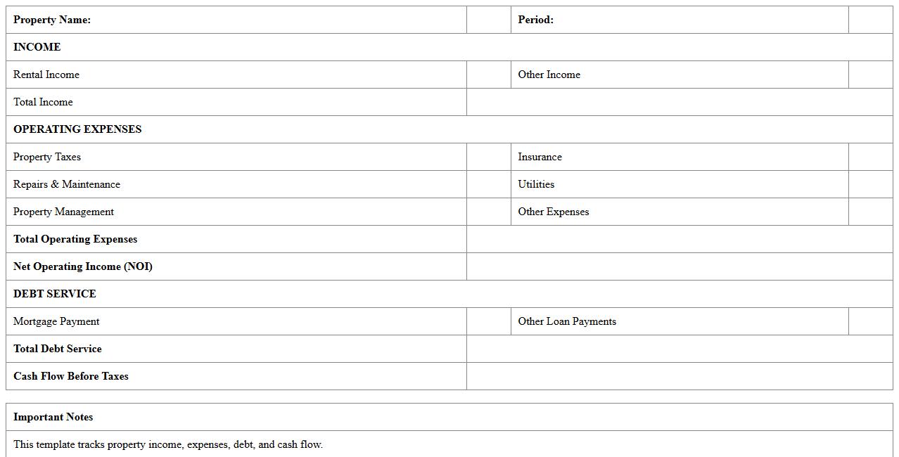 Real Estate Property Cash Flow Statement Excel Template