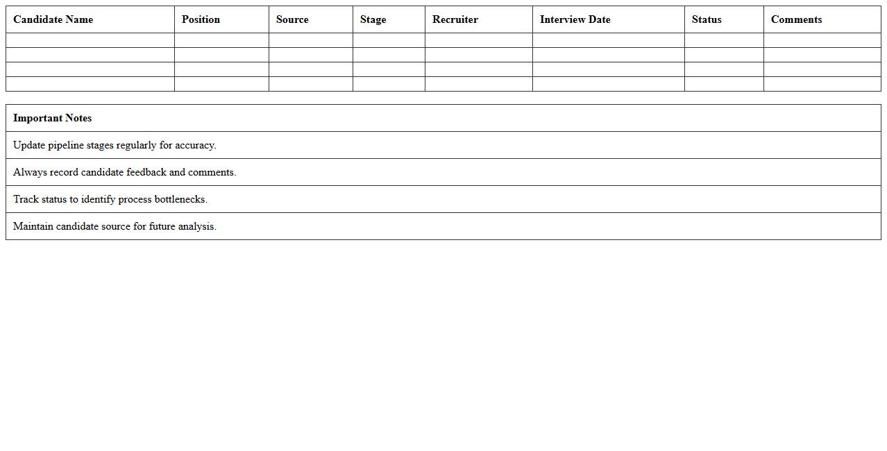 Recruitment Pipeline Management Excel Template