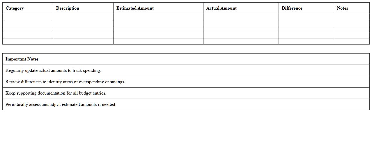 School Budget Planning Excel Template