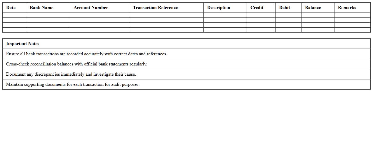 Bank Transfer Detail Reconciliation Sheet
