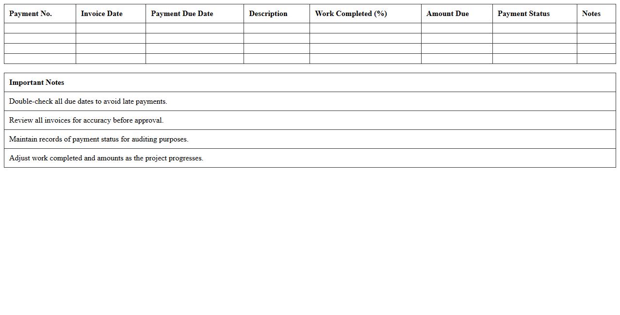 Contractor Payment Schedule Excel Template