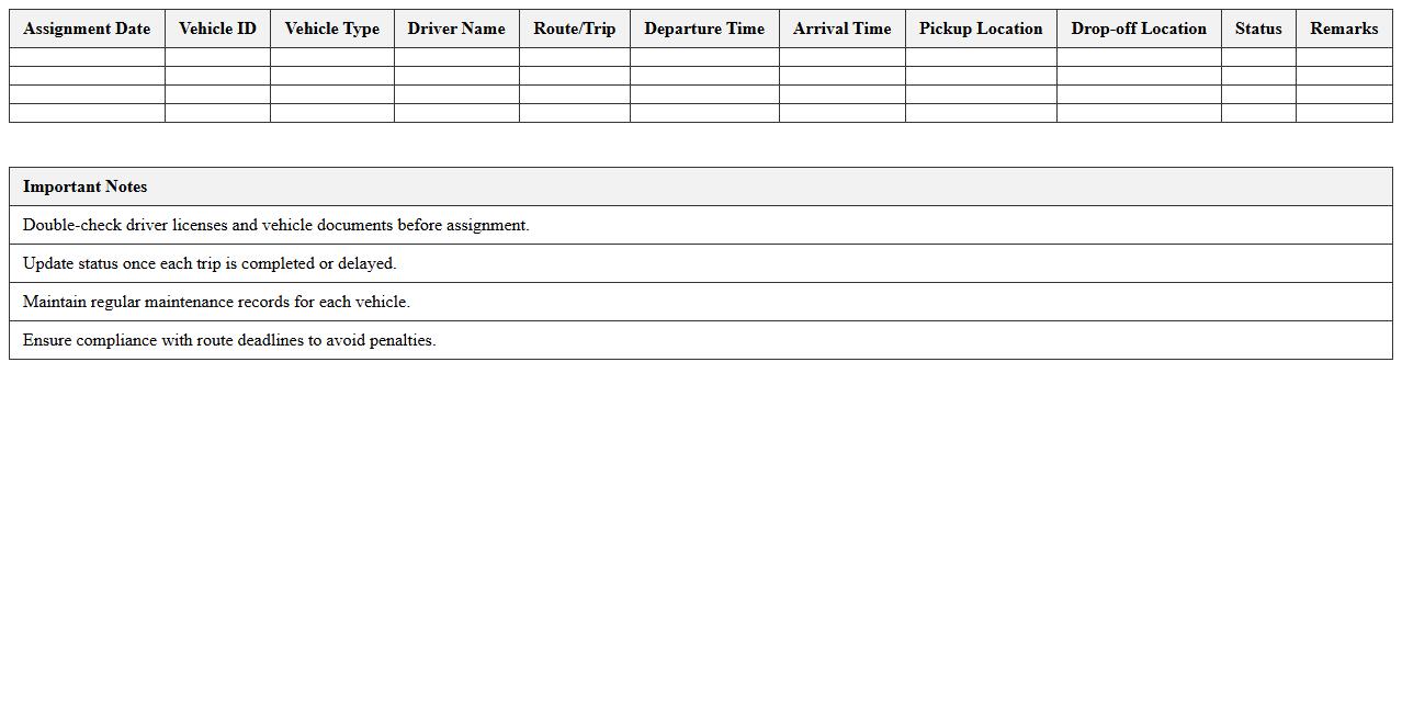 Fleet Assignment and Scheduling Sheet