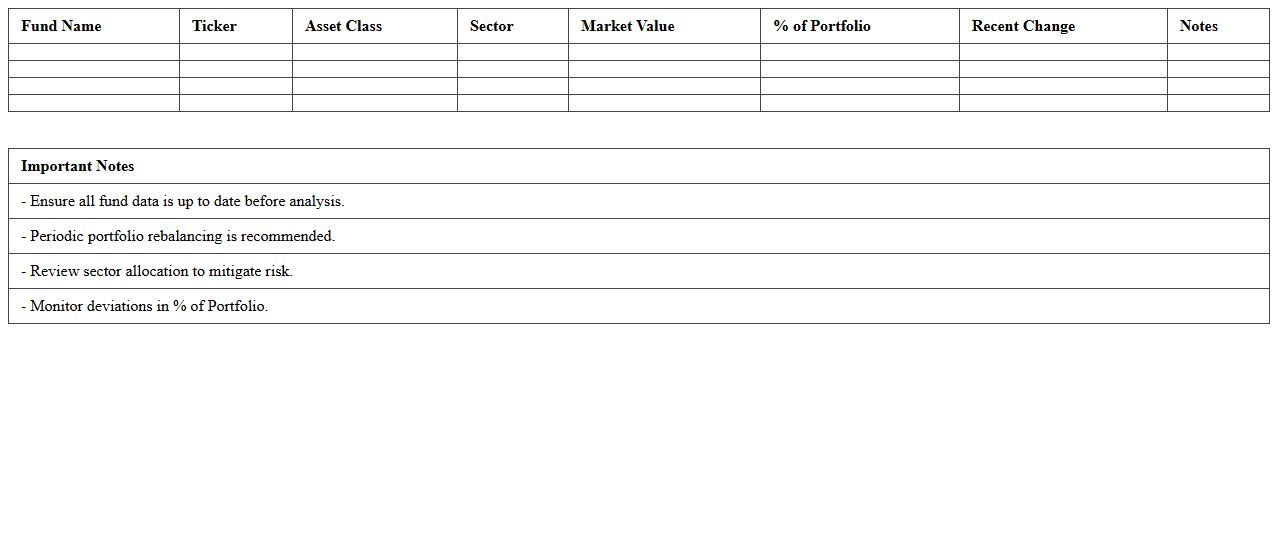 Mutual Fund Holdings Excel Dashboard