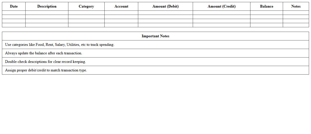 Personal Finance Bank Transaction Journal Excel