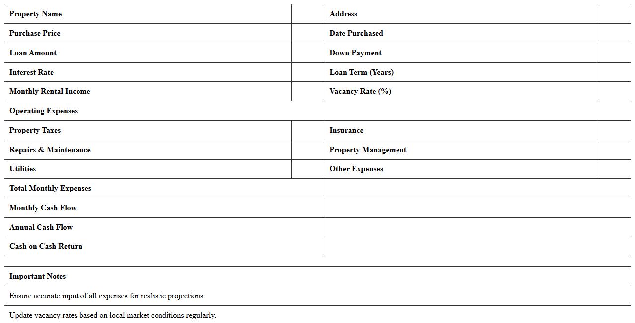 Real Estate Cash Flow Analysis Excel Template