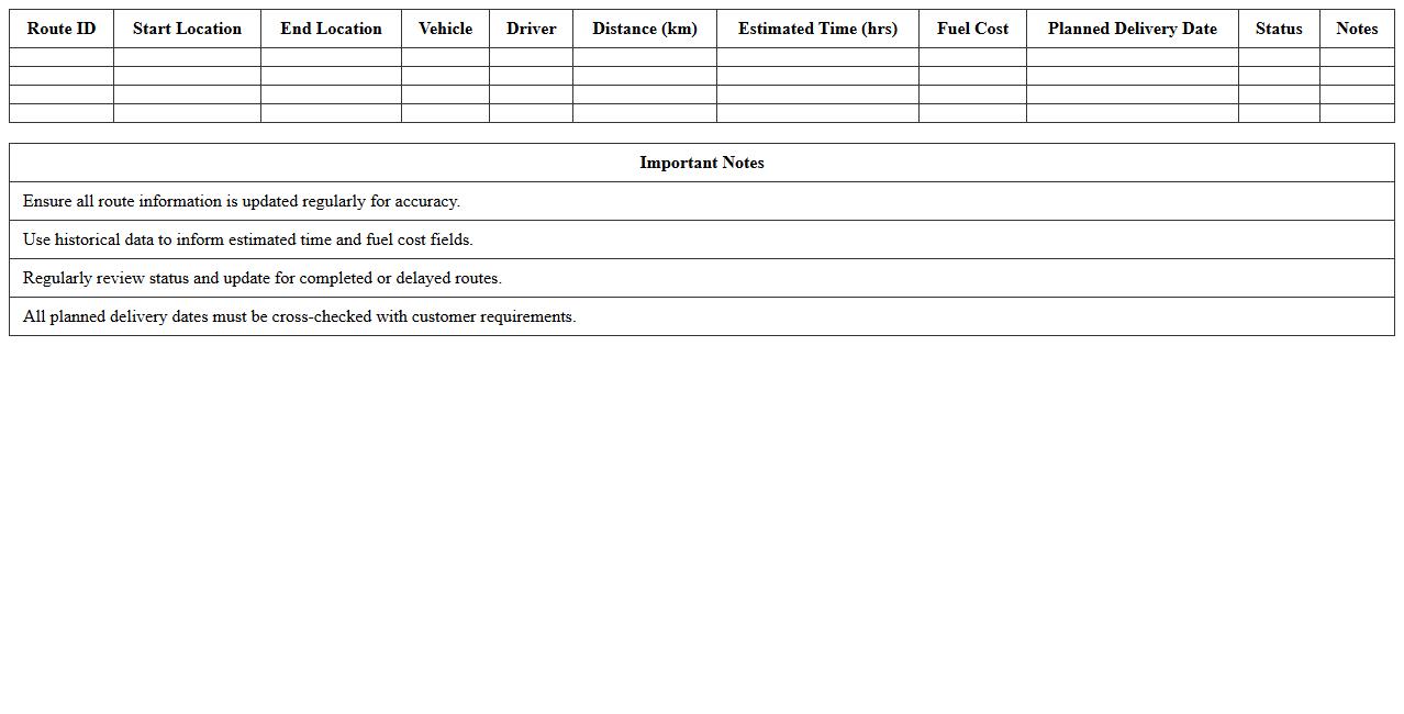Supply Chain Route Optimization Template
