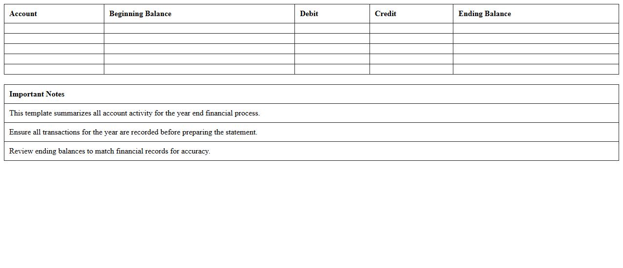 Year-End Financial Statement Excel Template