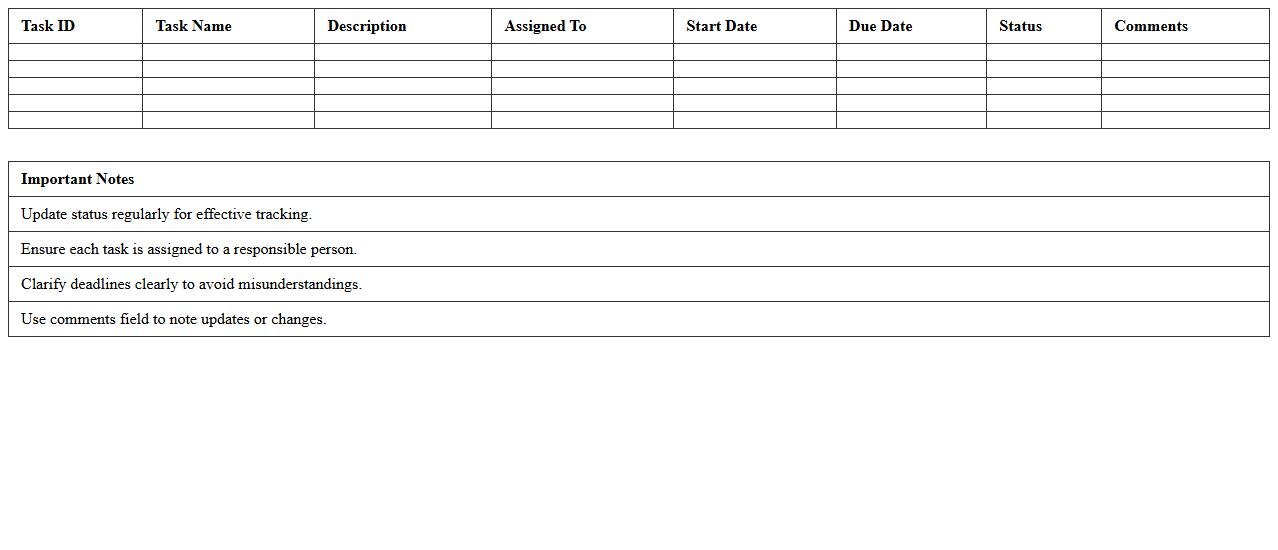 Community Program Task Breakdown Excel Sheet