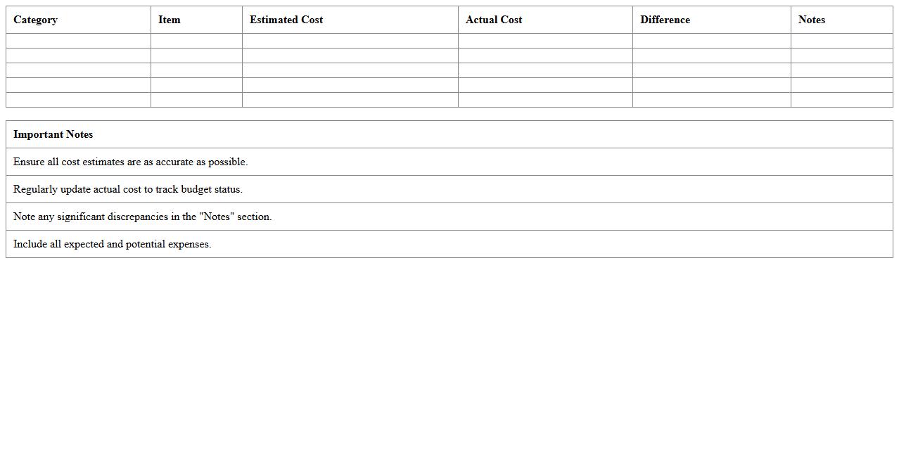 Festival Budget Planning Excel Template