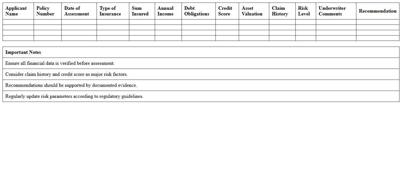 Financial Risk Assessment for Insurance Underwriting