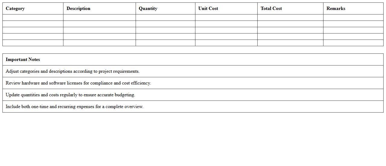 IT Infrastructure Cost Breakdown Excel Template