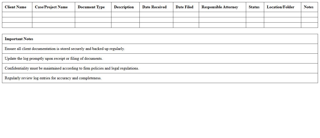 Law Firm Client Documentation Log