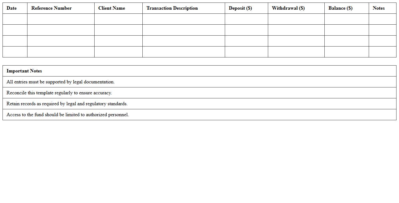 Legal Escrow Trust Fund Management Template