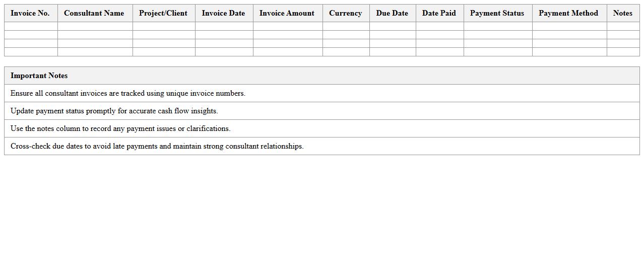 Payment Status Tracker for Consultant Invoices