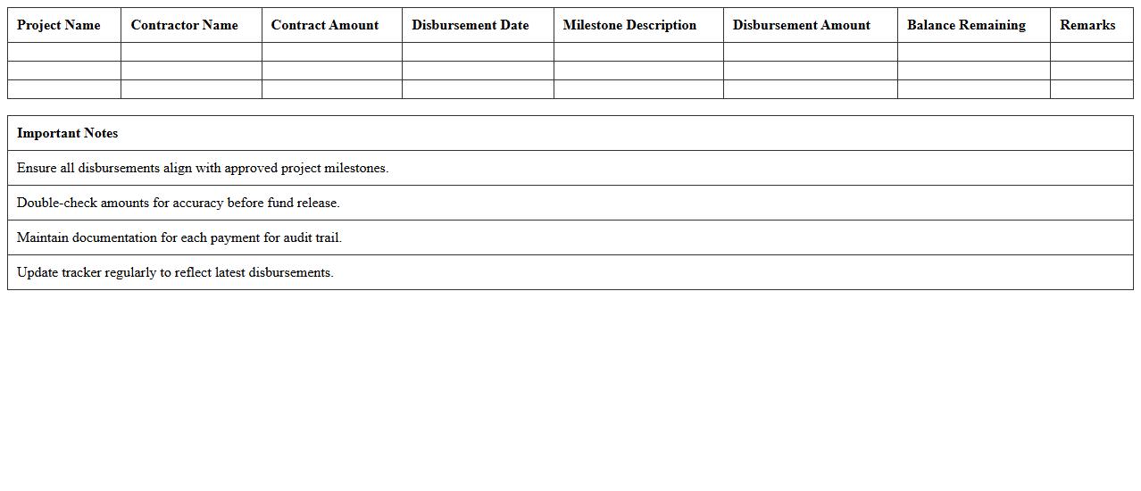 Project Fund Disbursement Tracker for Contractors