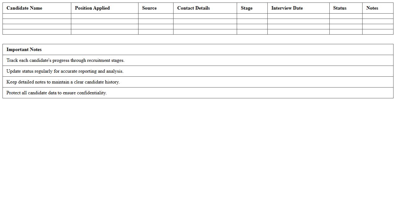 Recruitment Pipeline Management Excel Template